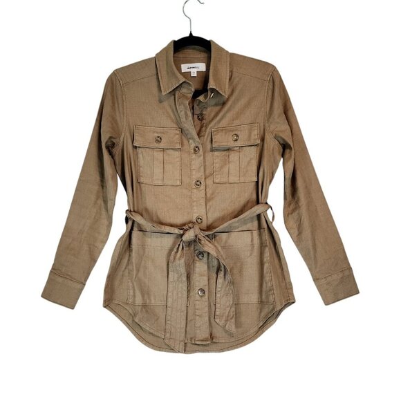 Evereve Level 99 Emme Belted Utility Jacket Linen Lyocell Blend Eco Friendly XS - Picture 1 of 11